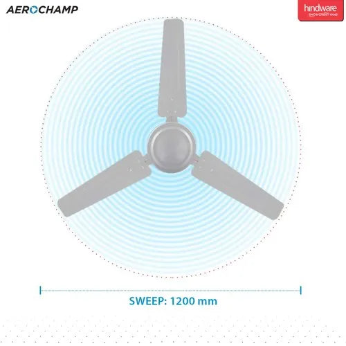 Electricity Hindware Snowcrest Zeel 1200mm Ceiling Fan (Natural White), Power: 75wt Electricity Hindware Snowcrest Zeel 1200mm Ceiling Fan (Natural White), Power: 75wt